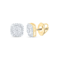 10k Gold 1/4 CTW-Natural Diamond Fashion Cushion Earring