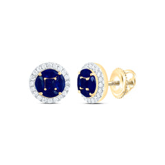 14k Gold 1/4 CTW-Natural Diamond 7/8 Ct-Mq-Bs, 1/5 Ct-Pr-Bs Natural Gemstone Earring