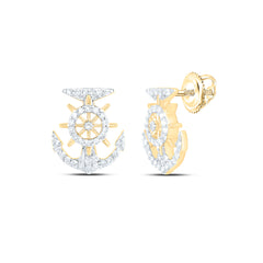 10k Gold 1/6 CTW-Natural Diamond Fashion Anchor Earring