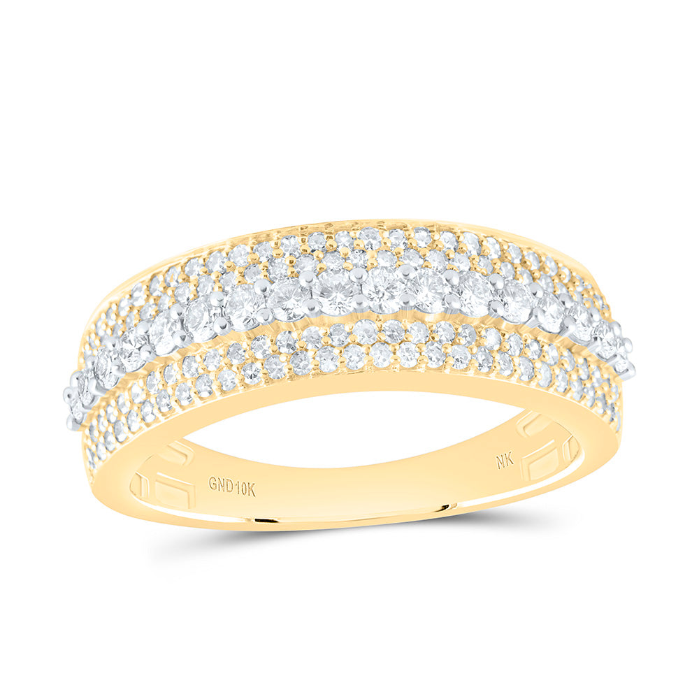 10k Gold 1 CTW-Natural Diamond Mens Band