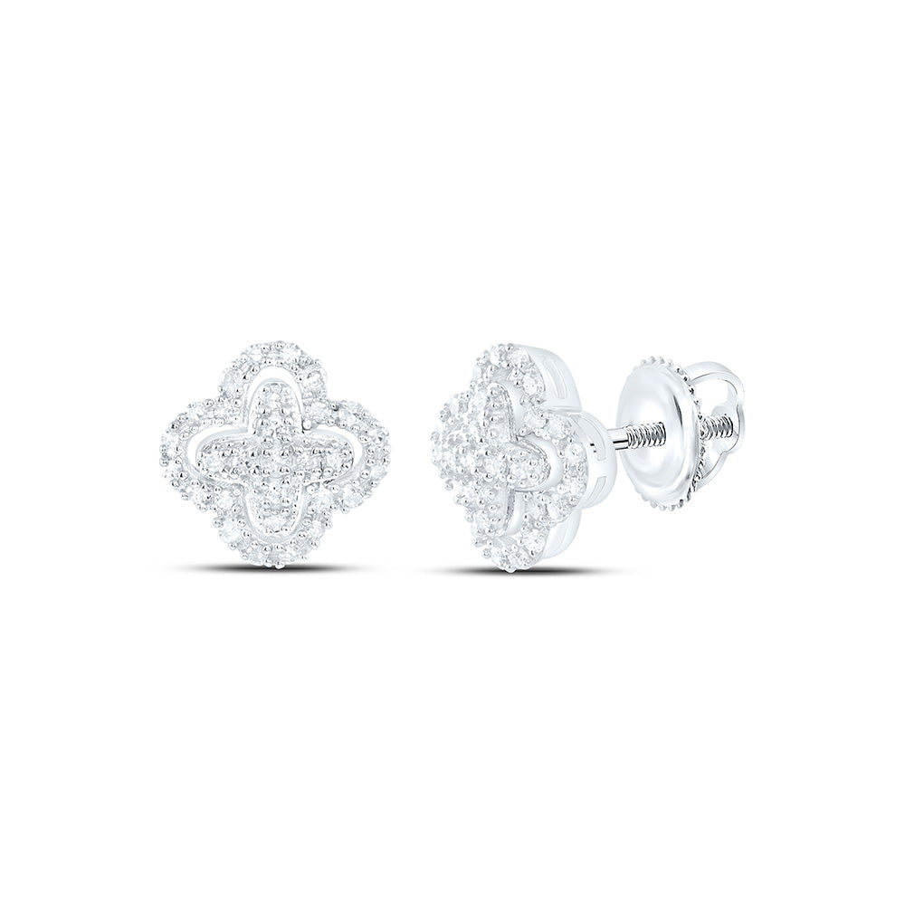 Sterling Silver 1/6 CTW-Natural Diamond Gift Clover Earring
