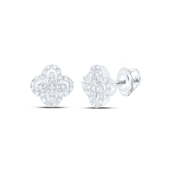 Sterling Silver 1/6 CTW-Natural Diamond Gift Clover Earring