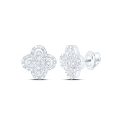 Sterling Silver 1/4 CTW-Natural Diamond Gift Clover Earring