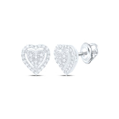 Sterling Silver 1/6 CTW-Natural Diamond Gift Heart Earring