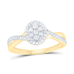 10k Gold 1/3 CTW-Natural Diamond Fashion Oval Ring