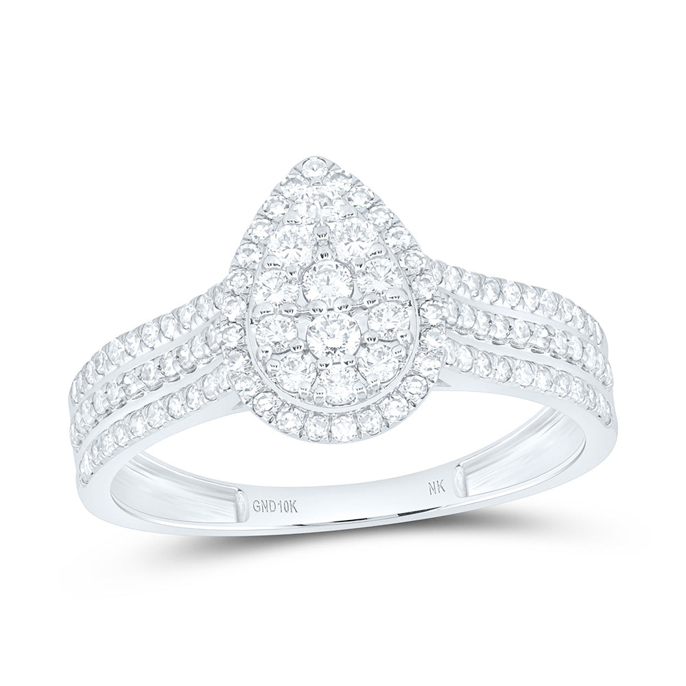 10k Gold 5/8 CTW-Natural Diamond Fashion Pear Ring