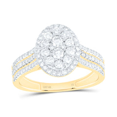 10k Gold 3/4 CTW-Natural Diamond Fashion Oval Ring