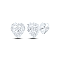 Sterling Silver 1/10 CTW-Natural Diamond Gift Heart Earring