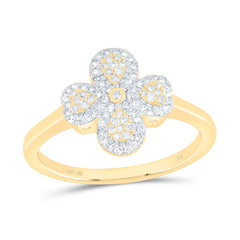 10k Gold 1/4 CTW-Natural Diamond Fashion Heart Pear Flower Ring