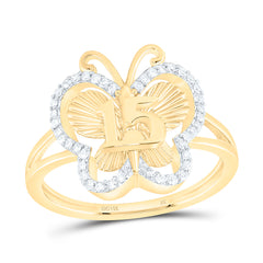14k Gold 1/6 CTW-Natural Diamond Fashion Butterfly Ring
