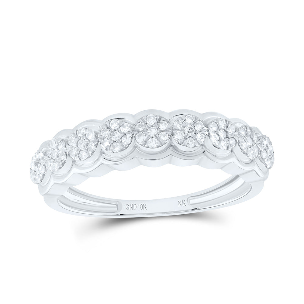 10k Gold 1/4 CTW-Natural Diamond Flower Fashion Band