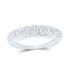 10k Gold 1/4 CTW-Natural Diamond Flower Fashion Band