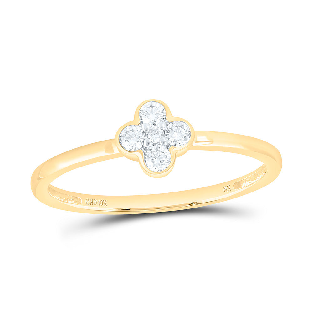 10k Gold 1/6 CTW-Natural Diamond Fashion Clover Ring