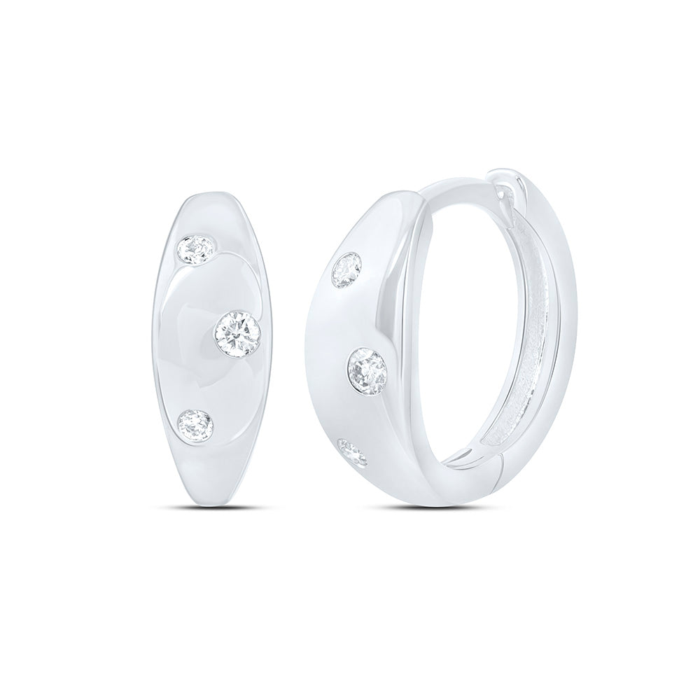 10k Gold 1/10 CTW-Natural Diamond Fashion Hoop Earring