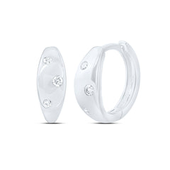 10k Gold 1/10 CTW-Natural Diamond Fashion Hoop Earring