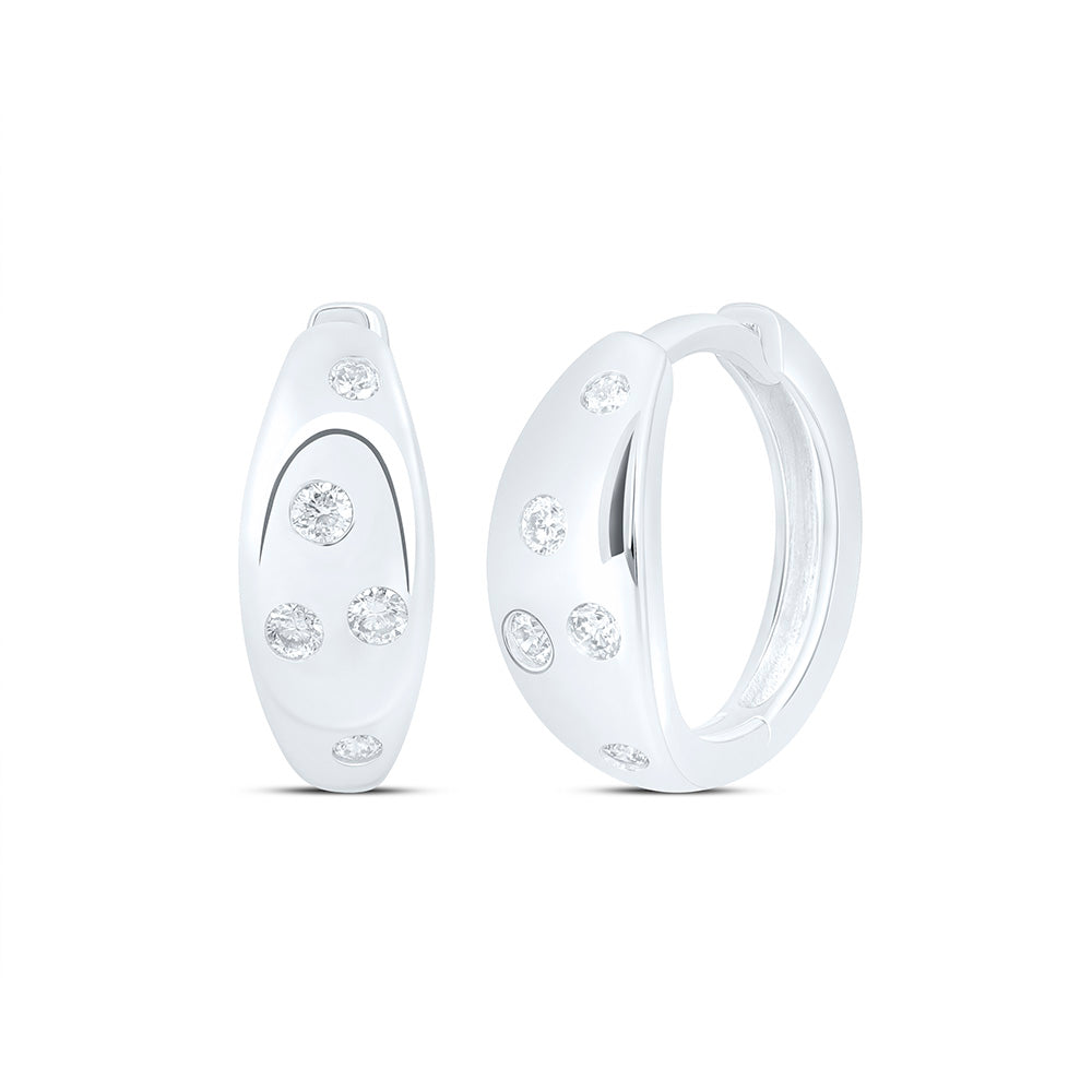 14k Gold 1/6 CTW-Natural Diamond Fashion Hoop Earring