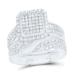 10k Gold 5/8 CTW-Natural Diamond Fashion Asscher Trio Set