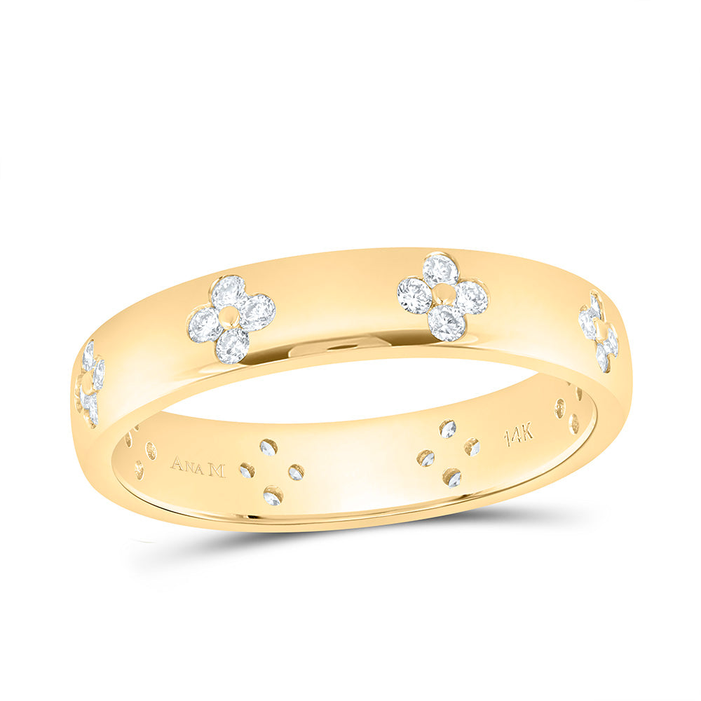 14k Gold 1/3 CTW-Natural Diamond Fashion Clover Band