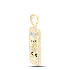 10k Gold 1 CTW-Natural Diamond Money Calling Mens Charm