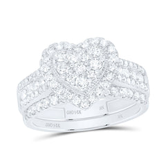 14k Gold 1 CTW-Natural Diamond Fashion Heart Bridal Set