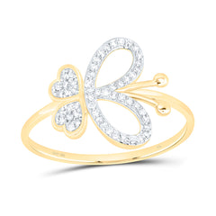 10k Gold 1/6 CTW-Natural Diamond Fashion Butterfly Ring