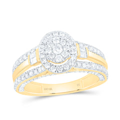 10k Gold 1 1/3 CTW-Natural Diamond Fashion Oval Ring
