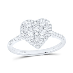 10k Gold 1/2 CTW-Natural Diamond Fashion Heart Ring