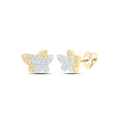 10k Gold 1/3 CTW-Natural Diamond Fashion Butterfly Earring