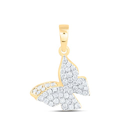 10k Gold 1/2 CTW-Natural Diamond Fashion Butterfly Pendant