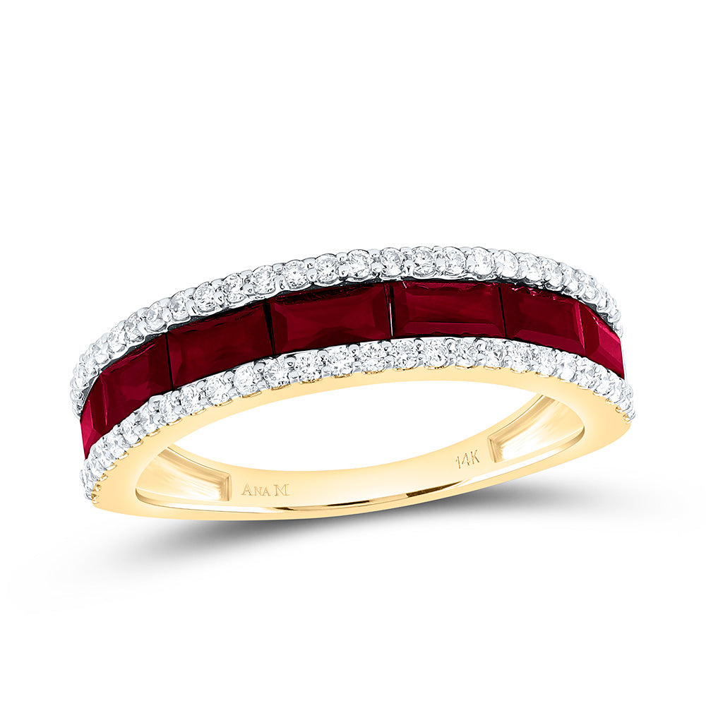 14k Gold 1/3 CTW-Natural Diamond 1 1/4 Ct-Bag-Ru Natural Gemstone Band