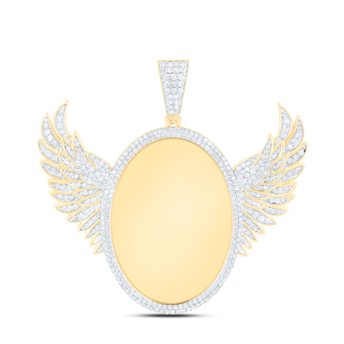 10k Gold 7/8 CTW-Natural Diamond Fashion Wing Round Memory Pendant