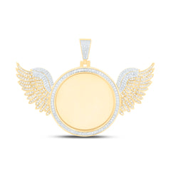 10k Gold 1 1/5 CTW-Natural Diamond Fashion Wing Round Memory Pendant