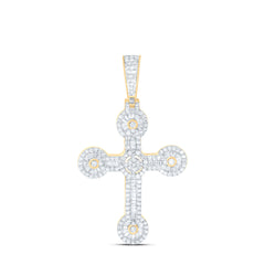 10k Gold 1 CTW-Natural Diamond Fashion Cross Pendant