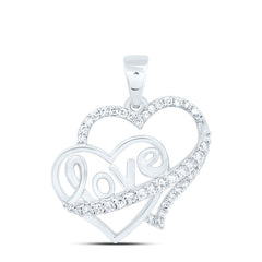 10k Gold 1/8 CTW-Natural Diamond Fashion Love Heart Pendant