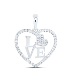 10k Gold 1/4 CTW-Natural Diamond Fashion Love Heart Pendant