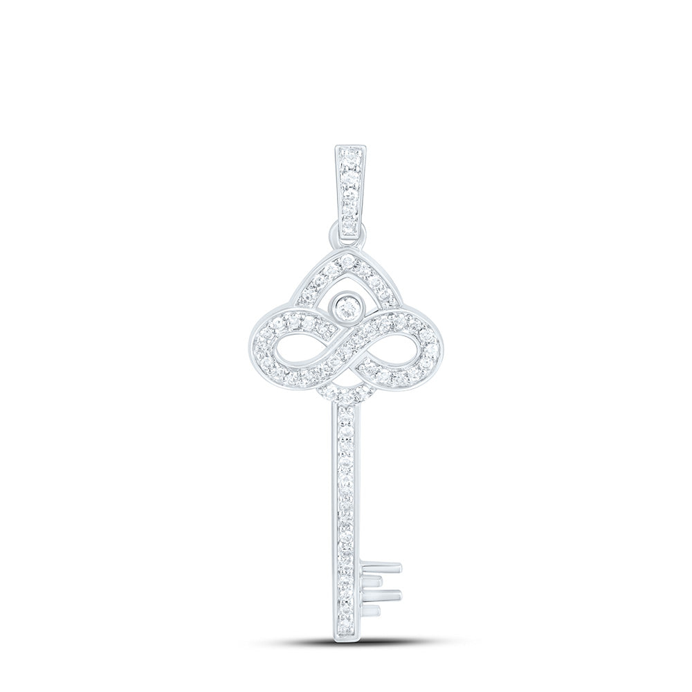 10k Gold 1/5 CTW-Natural Diamond Fashion Key Pendant