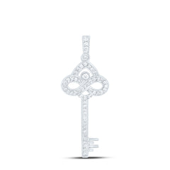 10k Gold 1/5 CTW-Natural Diamond Fashion Key Pendant