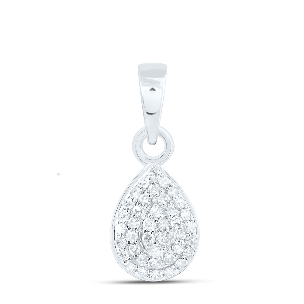 10k Gold 1/8 CTW-Natural Diamond Fashion Pear Pendant