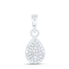 10k Gold 1/8 CTW-Natural Diamond Fashion Pear Pendant