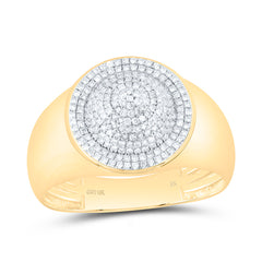10k Gold 1/2 CTW-Natural Diamond Dome Mens Ring
