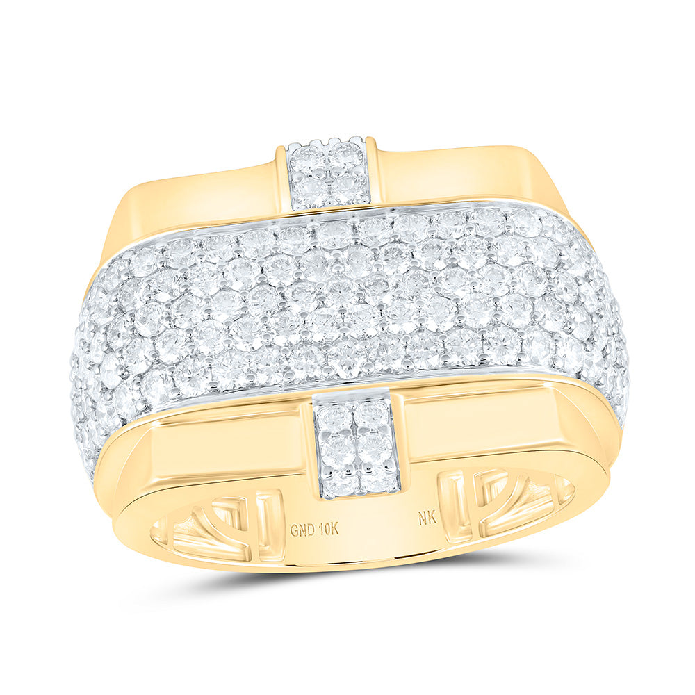 10k Gold 2 1/3 CTW-Natural Diamond Mens Ring