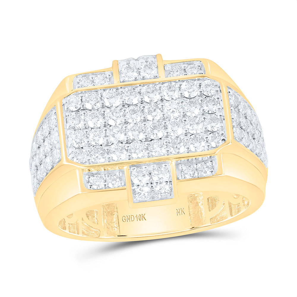 10k Gold 2 CTW-Natural Diamond Mens Ring