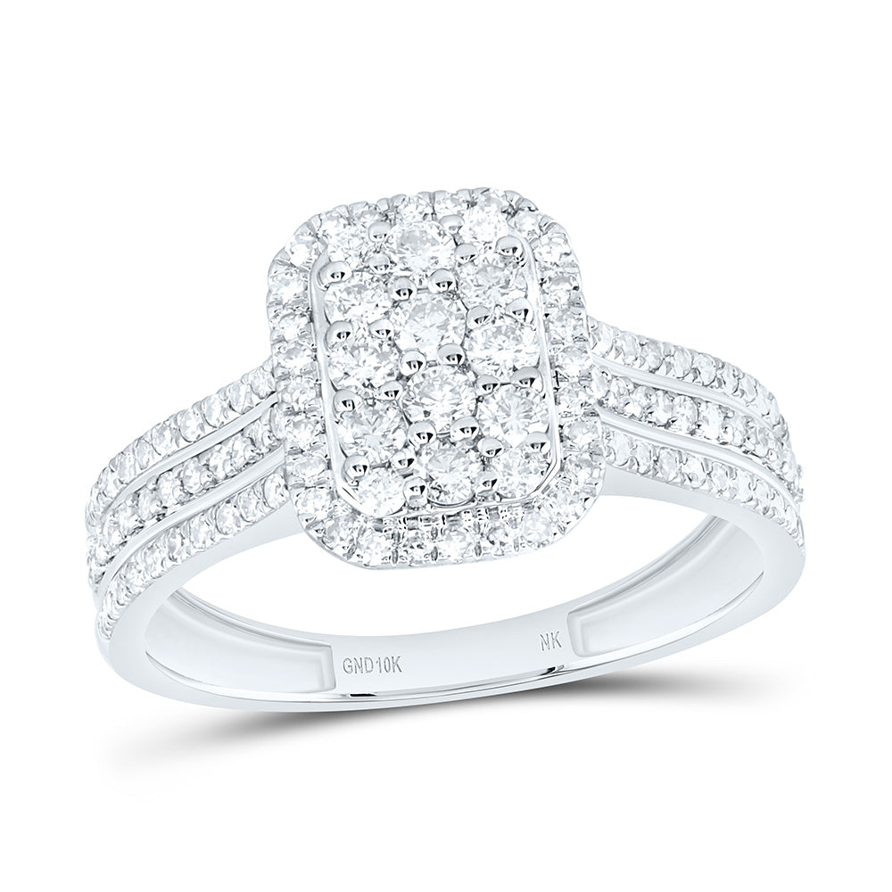 10k Gold 5/8 CTW-Natural Diamond Fashion Emerald Ring