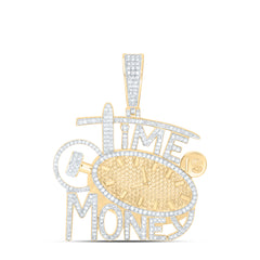10k Gold 1 CTW-Natural Diamond Time Is Money Mens Charm