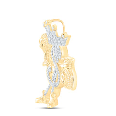 10k Gold 1/3 CTW-Natural Diamond Dollar Money Bag Mens Charm