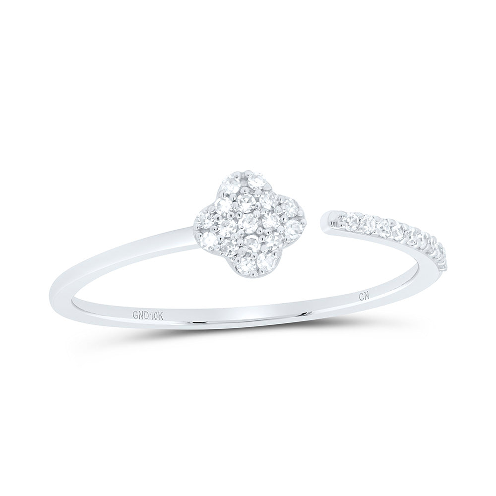10k Gold 1/10 CTW-Natural Diamond Gift Clover Ring