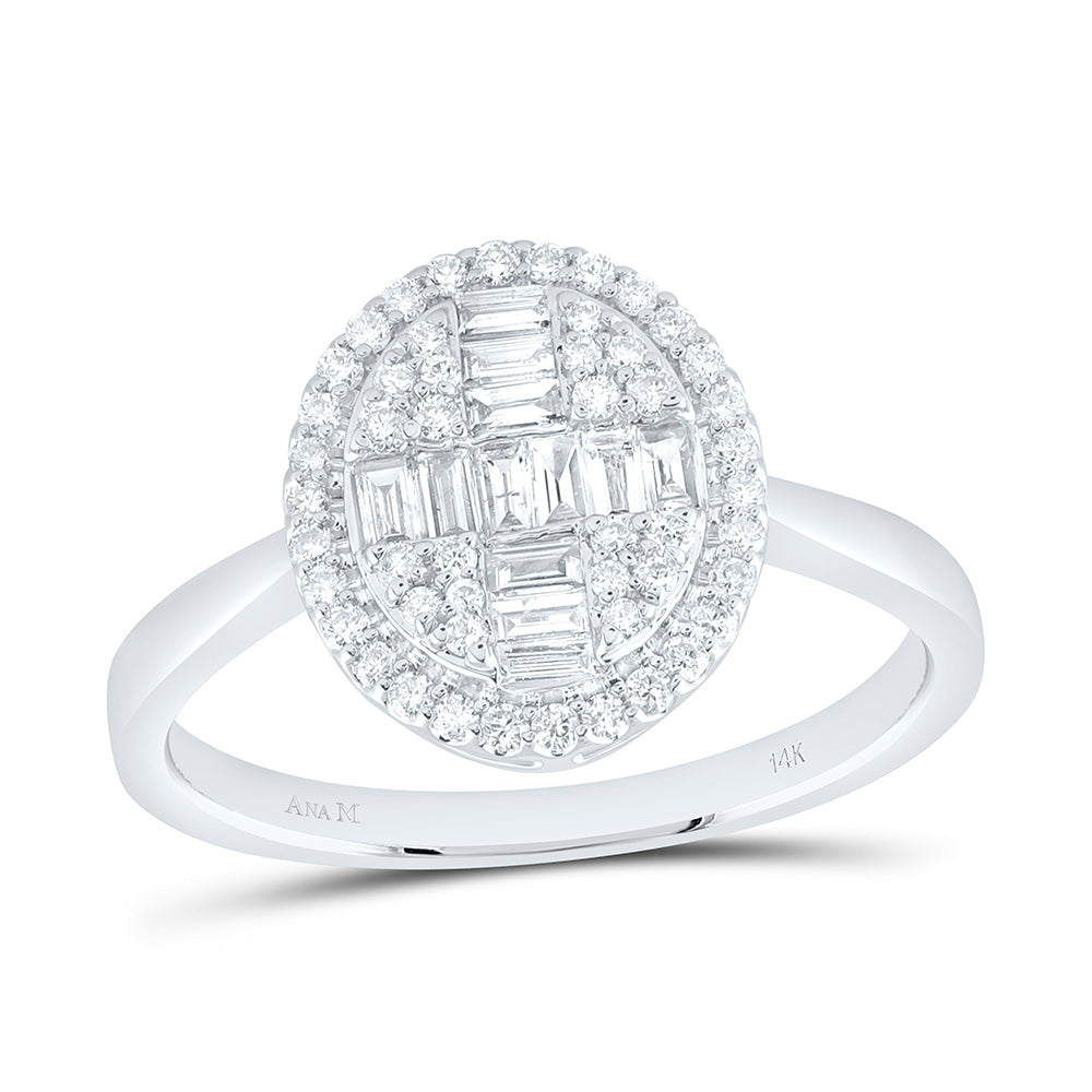 14k Gold 3/8 CTW-Natural Diamond Fashion Oval Ring