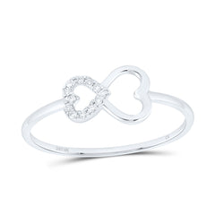 10k Gold 1/20 CTW-Natural Diamond Gift Heart Ring