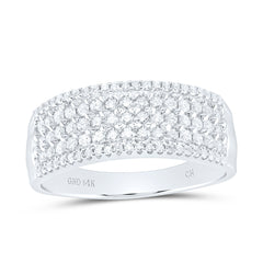 14k Gold 7/8 CTW-Natural Diamond Mens Band