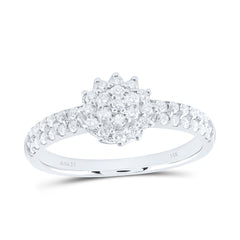 14k Gold 1/2 CTW-Natural Diamond Fashion Flower Ring